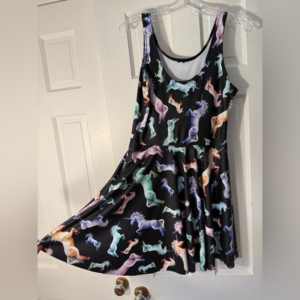 BlackMilk Cotton Candy Unicorn Scoop Skater Dress